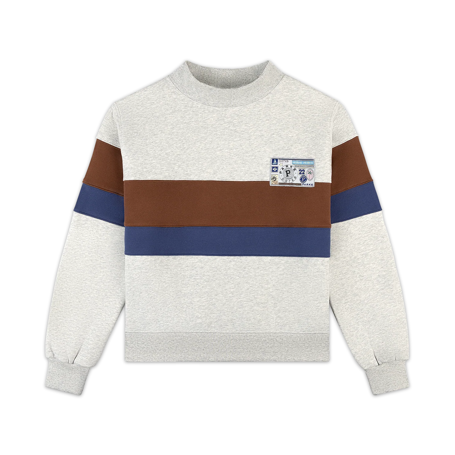 Vintage Striped Mockneck With Nostalgia Patch