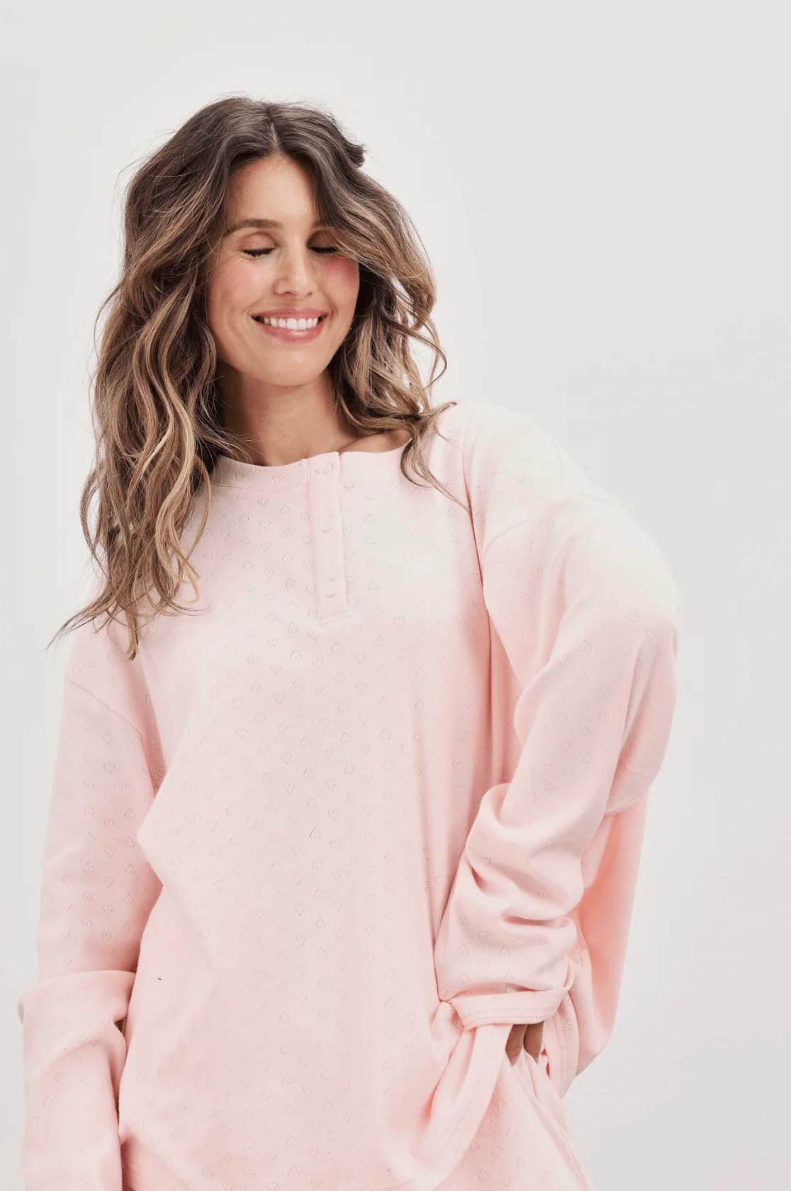 Heart Pointelle Henley