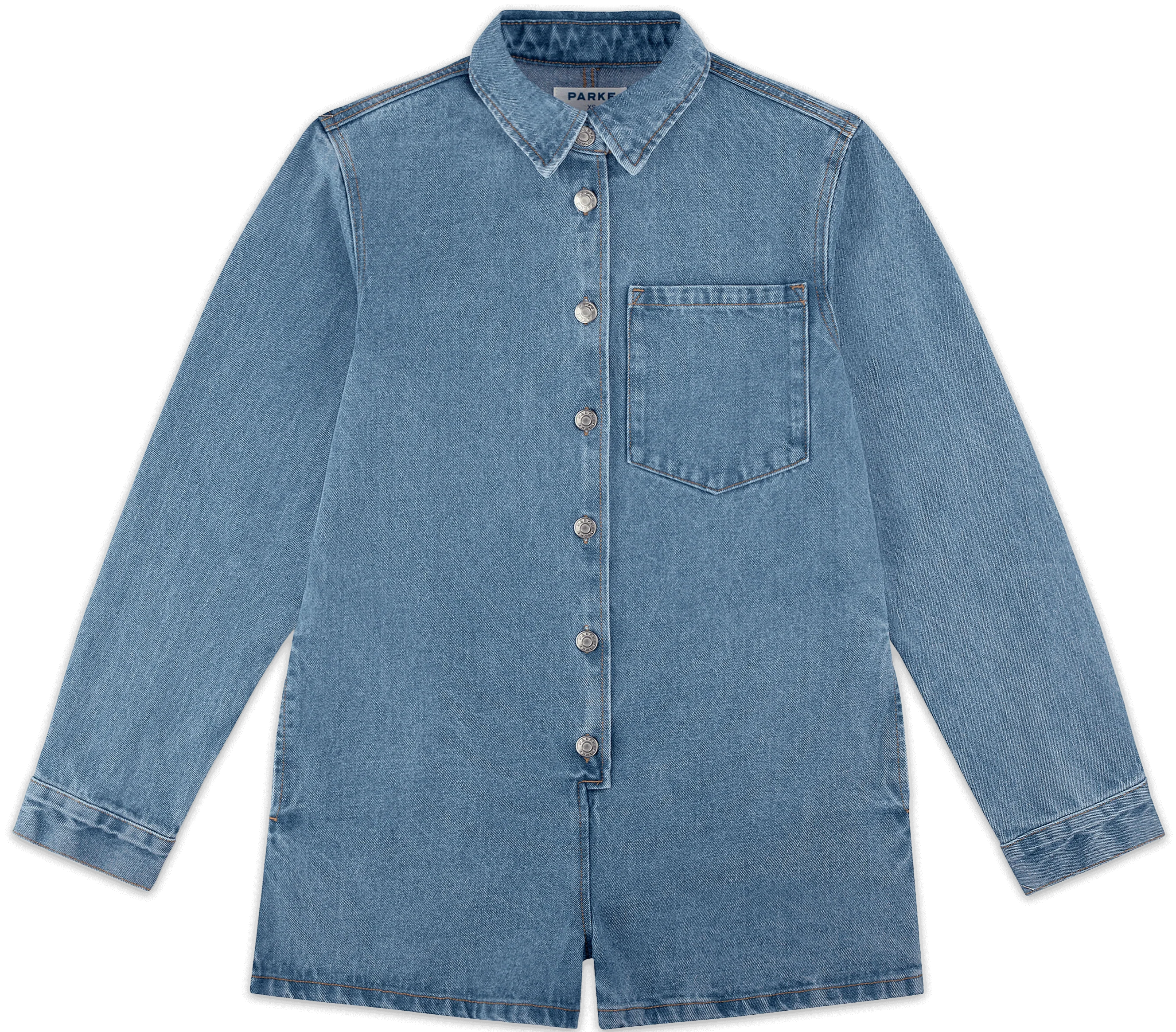 Long Sleeve Denim Romper