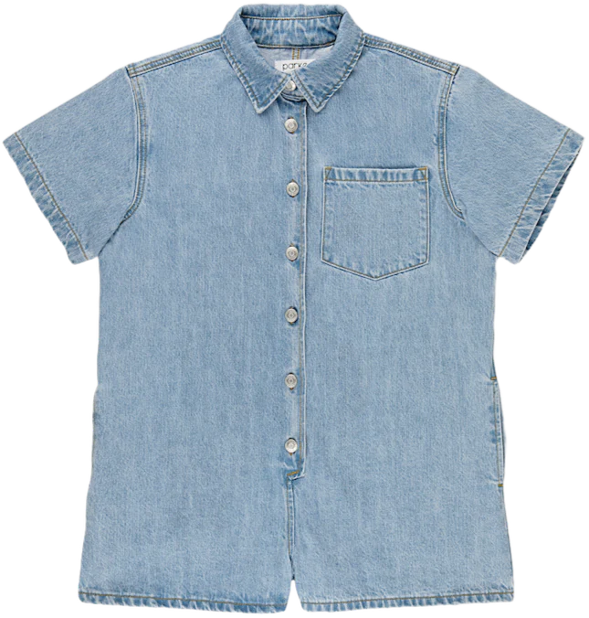 Short Sleeve Denim Romper