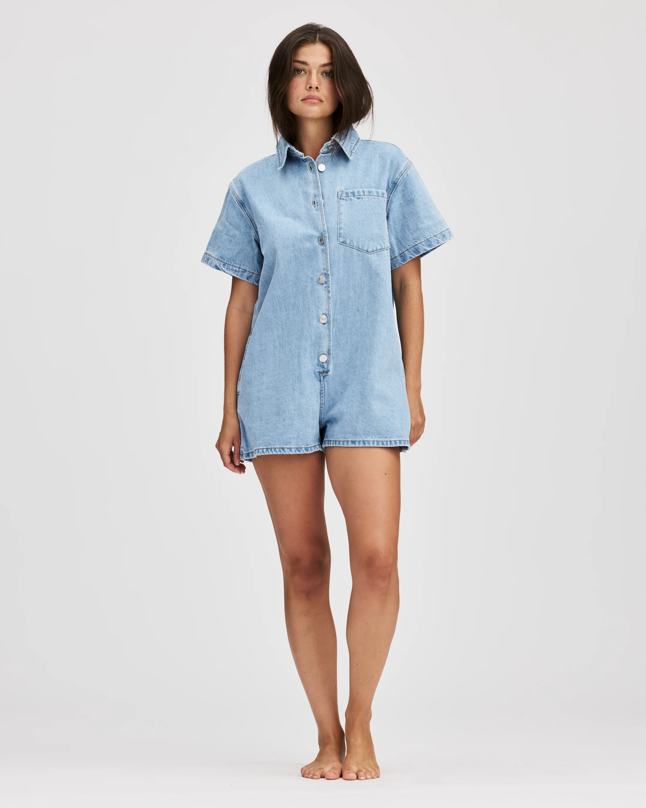 1827-Short-Sleeve-Denim-Romper-8.webp Short Sleeve Denim Romper
