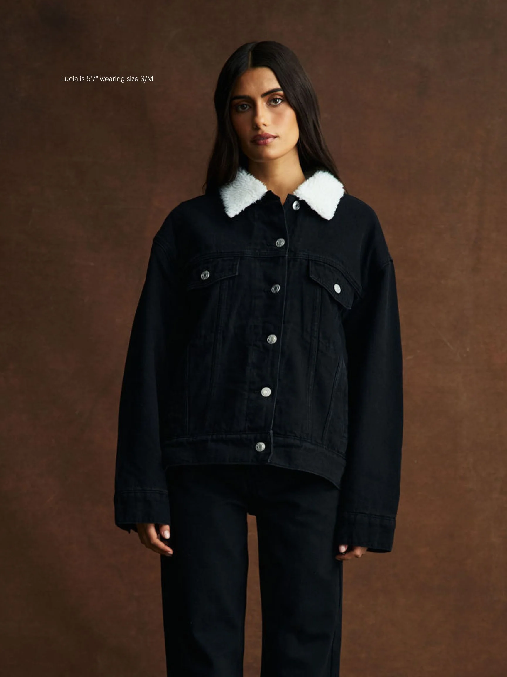 Oversized Sherpa Lined Denim Jacket