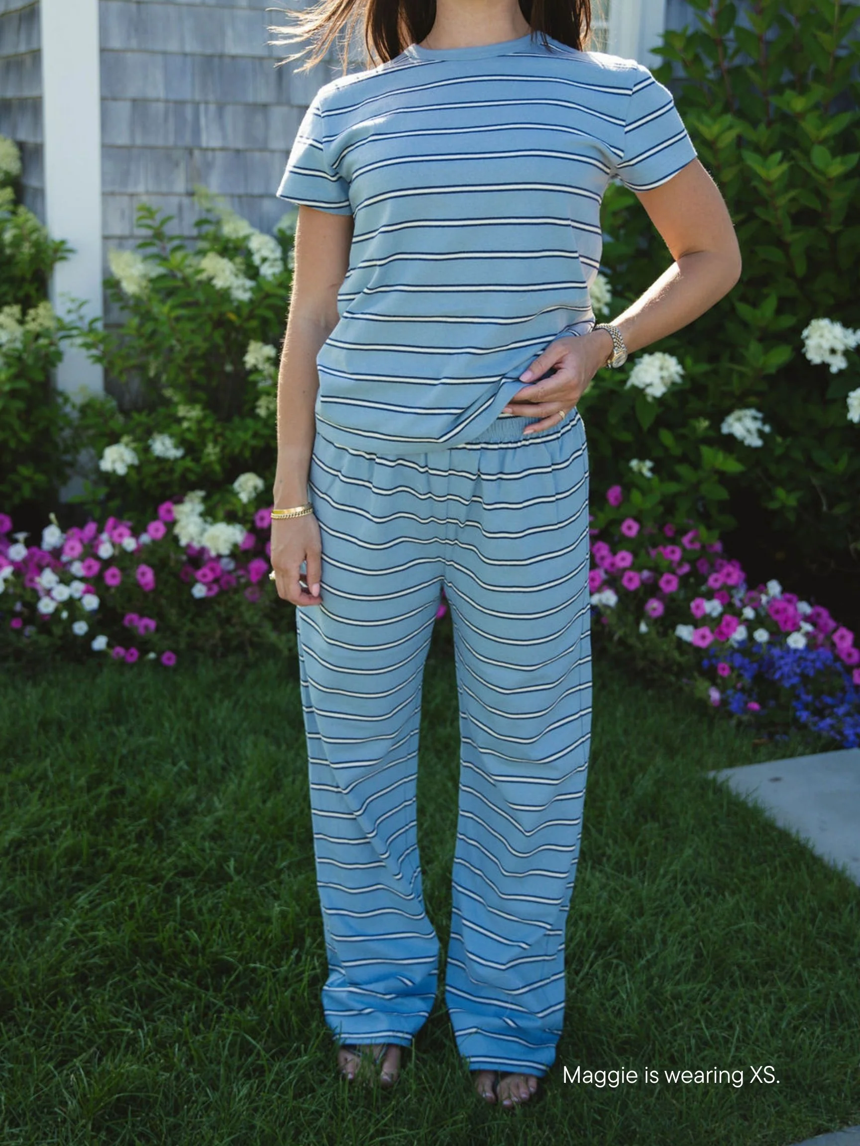 Maggie & Emma Striped Cotton Boxer Pants